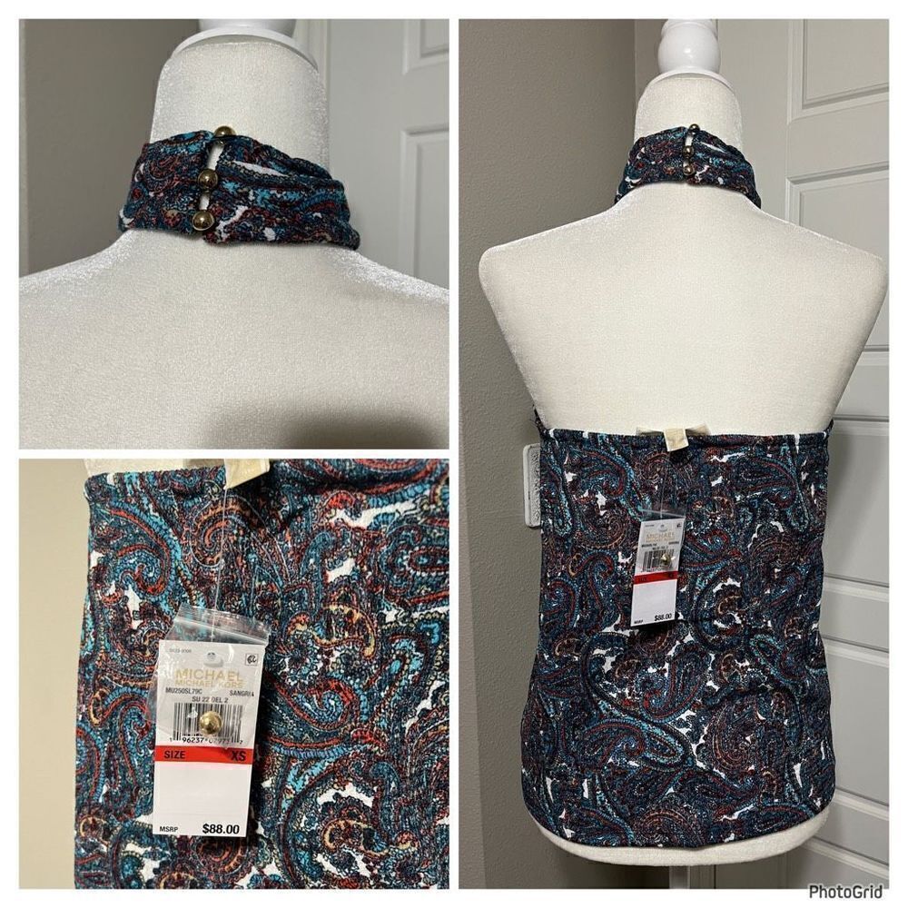 MichaelβKors Sangria Halter Top - Picture 2 of 2